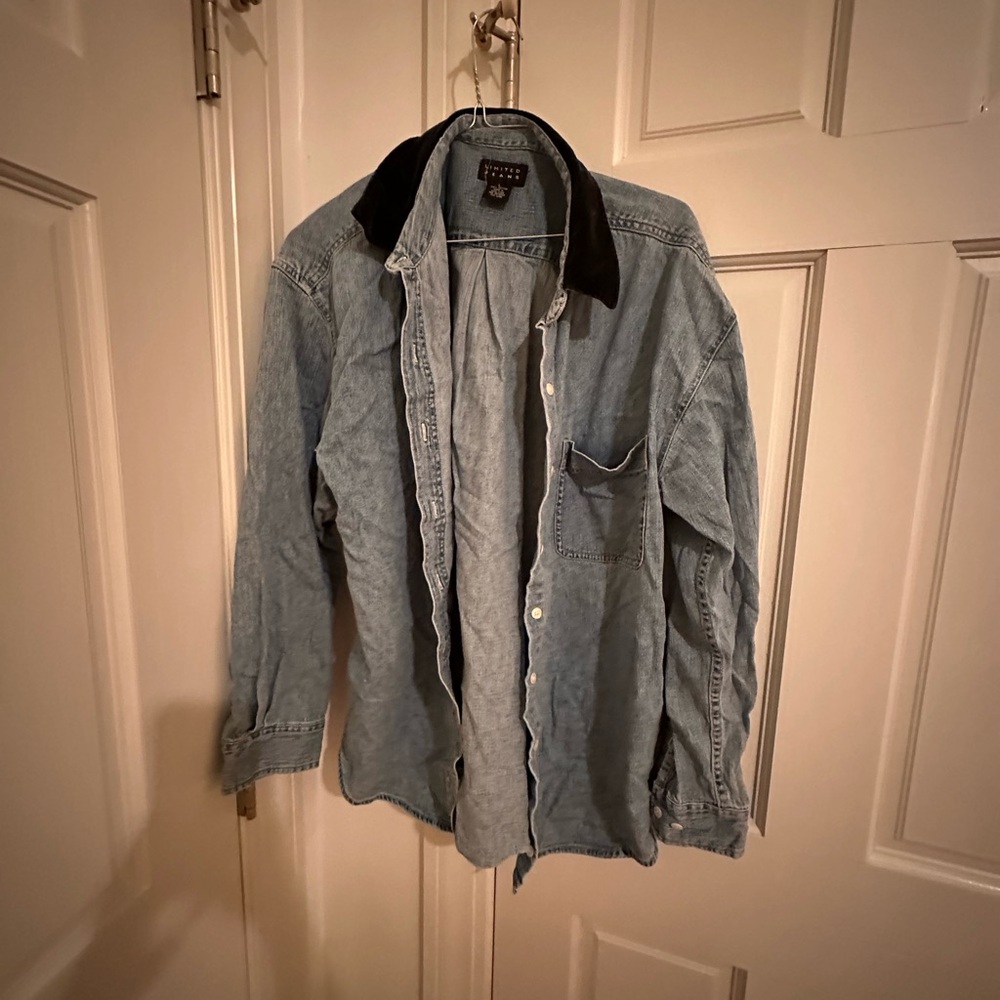 The Limited Denim Shirt with Black Velvet Collar